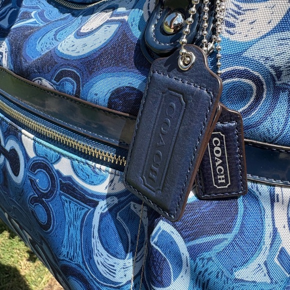 Coach Poppy Appliqué Glam Blue EUC - Picture 4 of 12